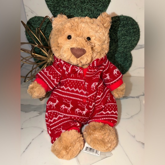 Jellycat Bartholomew Bear In Winter Pajamas NWT RETIRED
